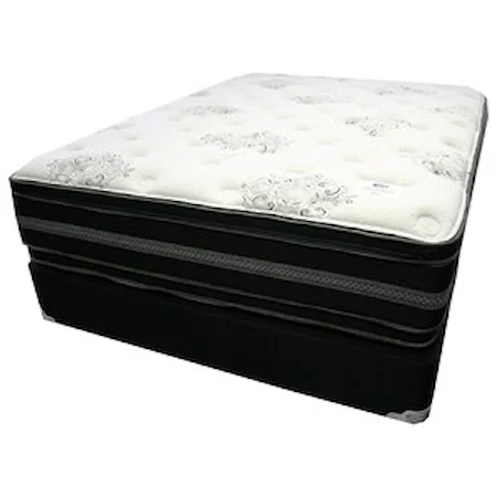 Queen 16" Two Sided Pillow Top Mattress and Wood Foundation